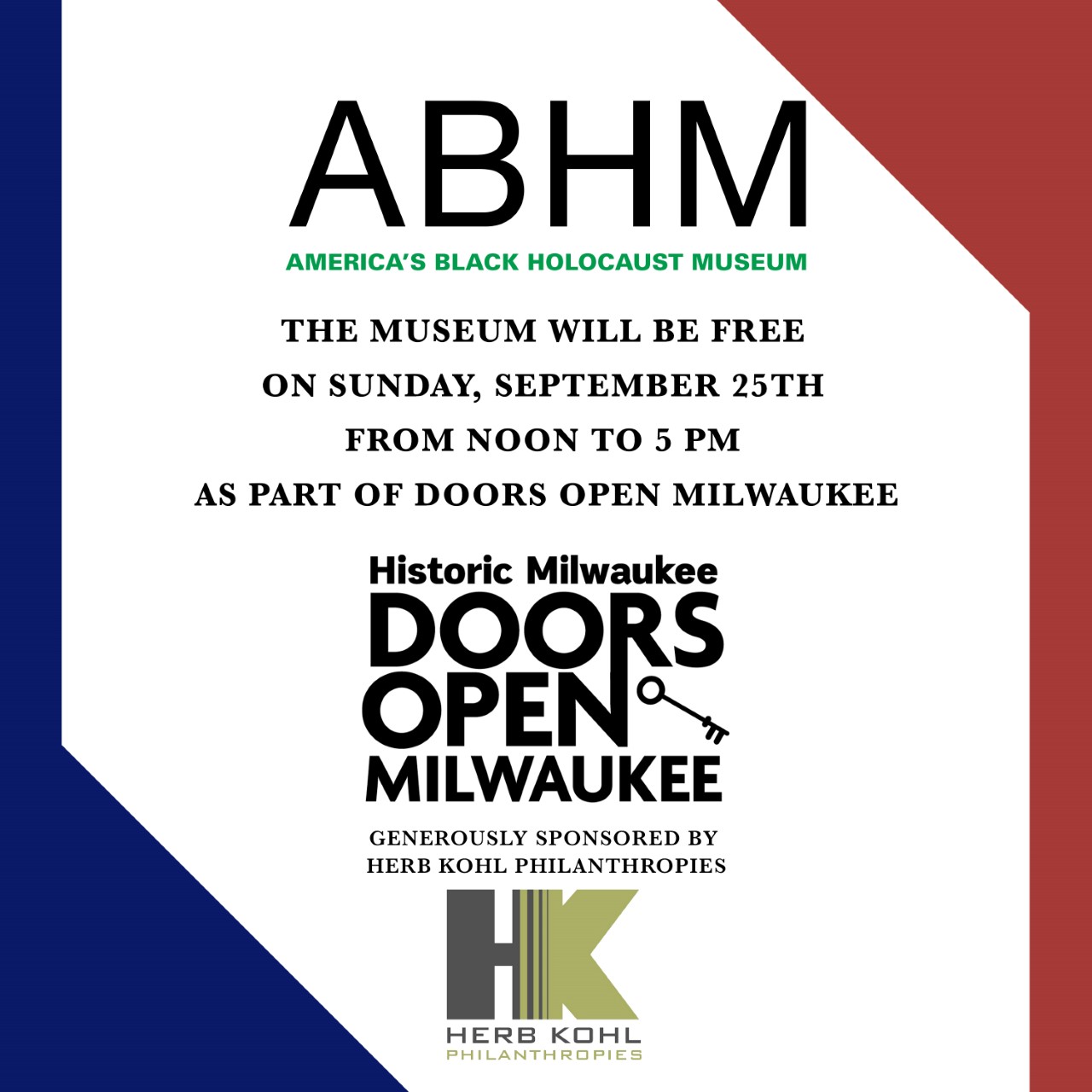 Visit ABHM for Doors Open Milwaukee America's Black Holocaust Museum