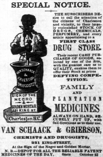 Newspaper ad for Van Schaak & Grierson Druggist