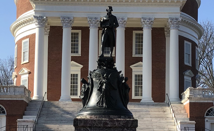 Thomas Jefferson statue at University of Virginia