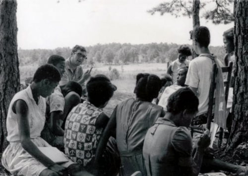 Freedom School class outdoors